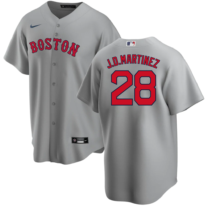 Men's Boston Red Sox J.D. Martinez #28 Gray Baseball Jersey